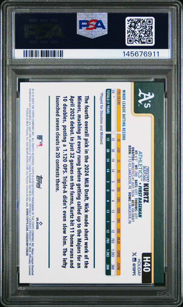Nick Kurtz - 2025 Topps Holiday Plaid PSA 10