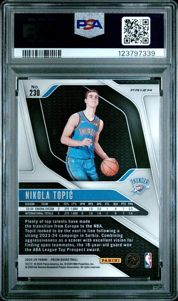 Nikola Topic - 2024 Panini Prizm Silver PSA 9