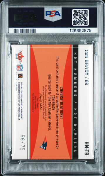 Tom Brady - 2004 Flair Hot Numbers Game Used Silver PSA 6 66/75