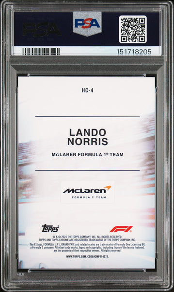 Lando Norris - 2025 Topps Chrome Formula 1 Helmet Collection PSA 9