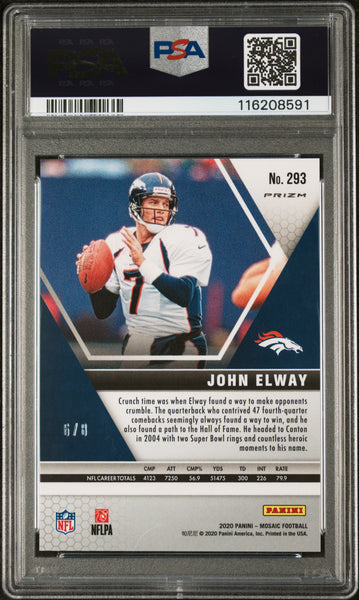 John Elway - 2020 Panini Mosaic Black Gold Choice PSA 10