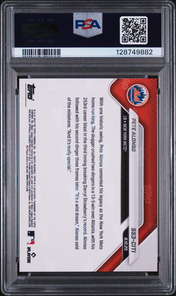 Pete Alonso - 2025 Topps Now Mets Blue SP PSA 10