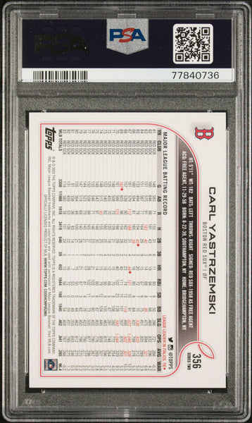 Carl Yastrzemski - 2022 Topps SP Photo Variation PSA 10 #356