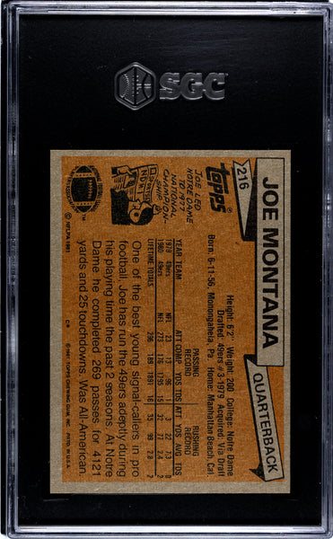 Joe Montana - 1981 Topps SGC 6
