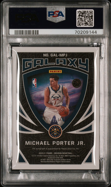 Michael Porter JR. - 2020 Panini Obsidian Galaxy Autographs PSA 10 /49