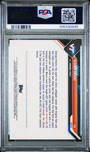 Georgia Amoore - 2023 Bowman U Now March Madness Autograph PSA 10 52/99