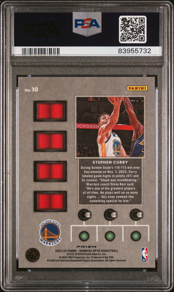 Stephen Curry - 2022 Panini Donruss Optic T-Minus 3...2...1... 3,2,1 Purple PSA 10