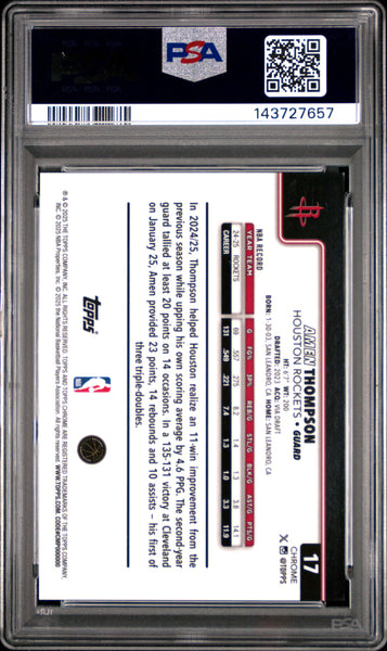 Amen Thompson - 2025 Topps Chrome Black Geometric PSA 9 /10 02/10
