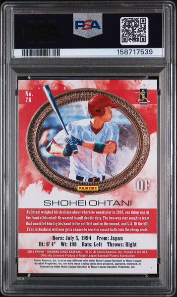 Shohei Ohtani - 2018 Panini Diamond Kings Facing Right PSA 9