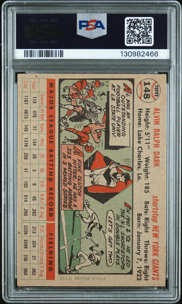 Alvin Dark - 1956 Topps Gray Back PSA 5