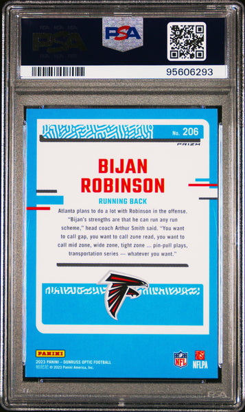 Bijan Robinson - 2023 Panini Donruss Optic Blue Hyper PSA 10