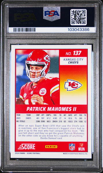 Patrick Mahomes II - 2024 Panini Score Extraterrestrial PSA 10 /