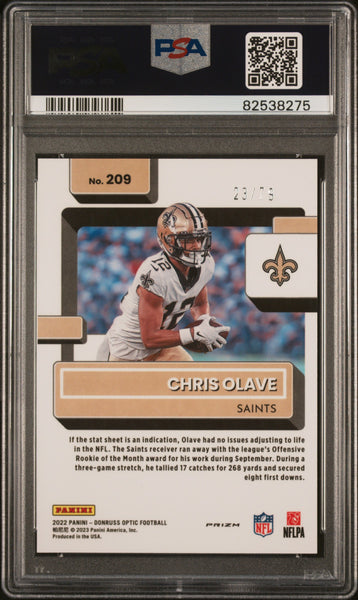 Chris Olave - 2022 Panini Donruss Optic Pink Velocity PSA 9 23/79