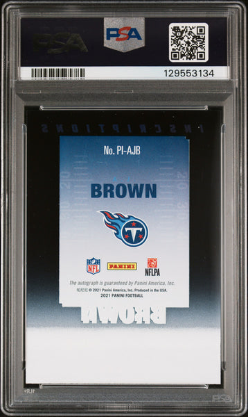 A. J. Brown 2022 Panini Zenith Pinnacle Inscriptions Fotl PSA 8 001/100