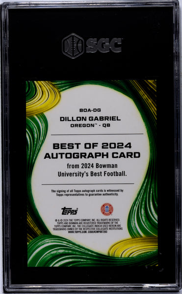 Dillon Gabriel 2023 Bowman Best Of 23 Auto White Geometric Refractor /5 SGC 9.5