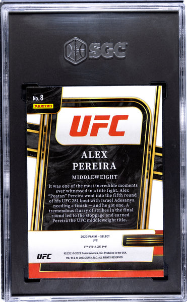 Alex Pereira - 2023 Panini Select Ufc And New! Flash Prizm SGC 10