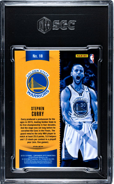 Stephen Curry - 2018 Panini Contenders Optic Winning Tickets Red Cracked Ice Prizm SGC 9.5