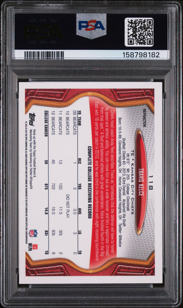 Travis Kelce - 2013 Topps Chrome Blue Wave Refractor PSA 9