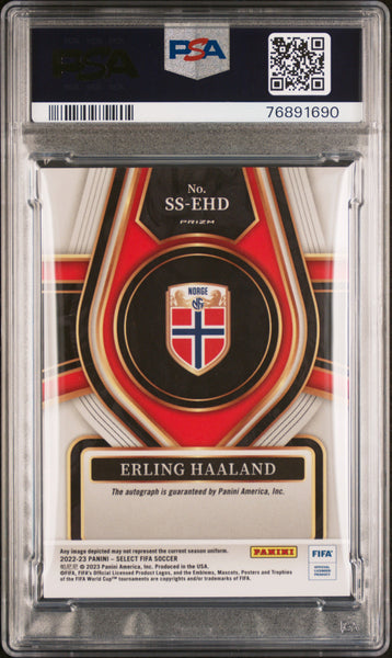 Erling Haaland - 2022 Panini Select FIFA Select Signatures PSA 9