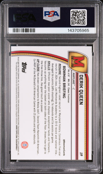 Derik Queen - 2024 Bowman University Chrome Sapphire PSA 10