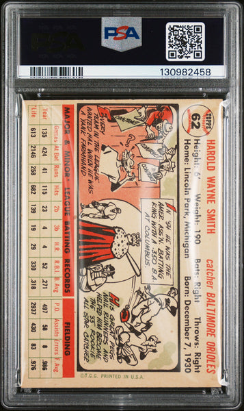 Hal Smith - 1956 Topps White Back PSA 4