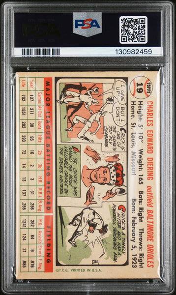 Chuck Diering - 1956 Topps White Back PSA 5