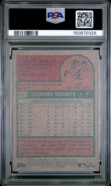 Yoshinobu Yamamoto - 2024 Topps Heritage PSA 9