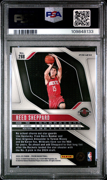 Reed Sheppard - 2024 Panini Prizm Silver PSA 10