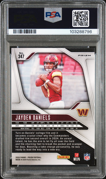 Jayden Daniels - 2024 Panini Prizm Lazer PSA 9