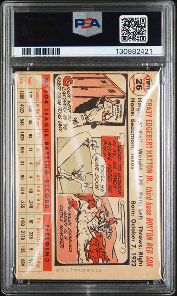 Grady Hatton - 1956 Topps White Back PSA 3