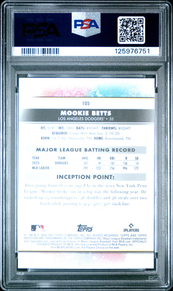 Mookie Betts - 2024 Topps Inception Alpha PSA 10