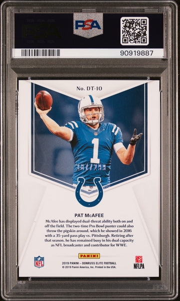 Pat Mcafee - 2019 Panini Donruss Elite Dual Threats PSA 9