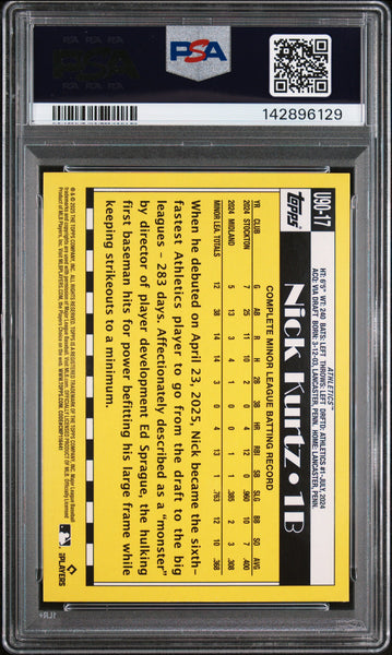 Nick Kurtz - 2025 Topps Update 1990 Topps Baseball PSA 9