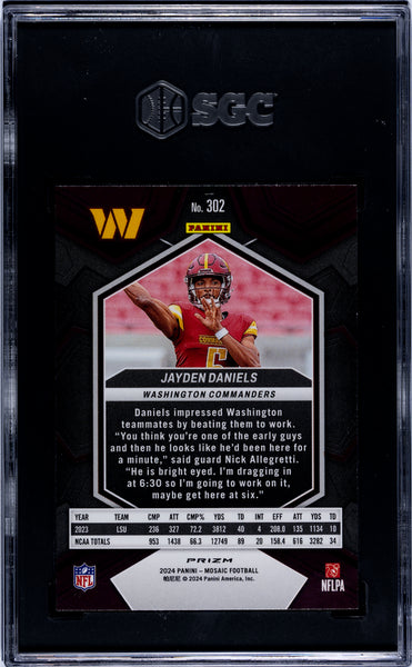 Jayden Daniels - 2024 Panini Mosaic Green Prizm SGC 9.5