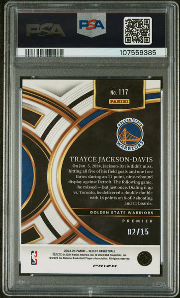 Trayce Jackson-Davis - 2023 Panini Select Neon Orange Pulsar Fotl PSA 10
