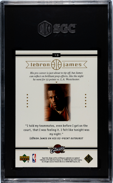 LeBron James - 2003 Upper Deck LeBron Box Set Rookie SGC 9.5