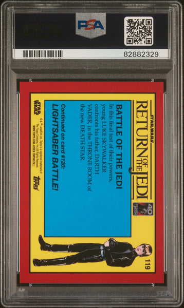 2023 Topps Chrome Sapphire Star Wars Return Of The Jedi Battle Of The Jedi #119 PSA 10