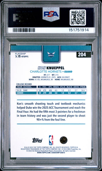 Kon Knueppel - 2025 Topps PSA 9