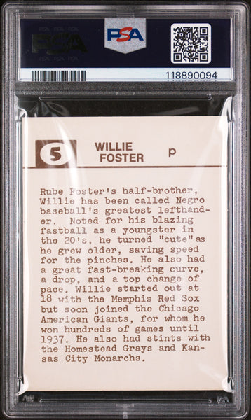 Willie Foster - 1974 Laughlin Old-Time Black Stars PSA 6