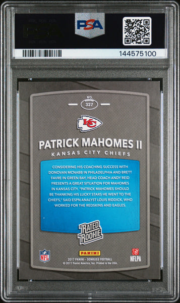 Patrick Mahomes II - 2017 Panini Donruss PSA 8