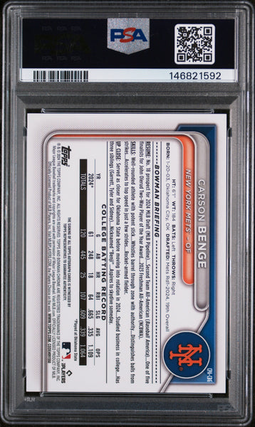 Carson Benge - 2024 Bowman PSA 9 153/199
