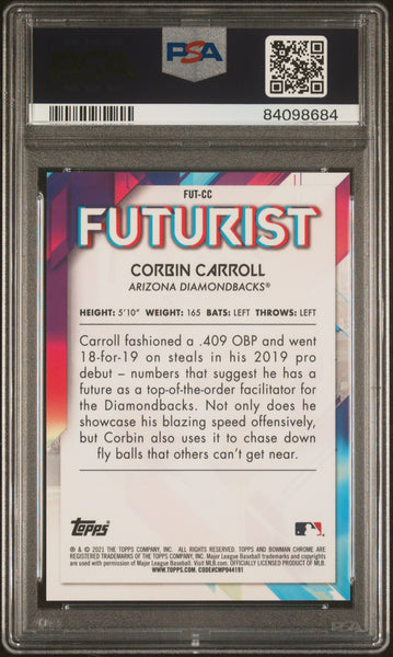 Corbin Carroll 2021 Bowman Chrome Futurist Atomic Refractor PSA 10 079/150