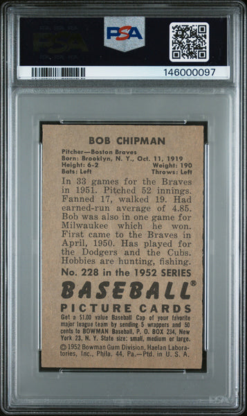 Bob Chipman - 1952 Bowman PSA 7