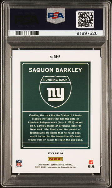 Saquon Barkley - 2021 Panini Donruss Optic Downtown PSA 10 GEM MINT