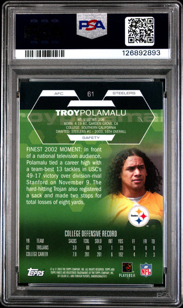 Troy Polamalu - 2003 Finest PSA 9