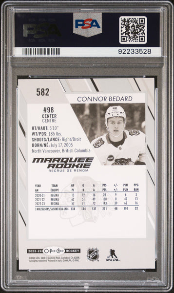 Connor Bedard - 2023 Upper Deck O-Pee-Chee #582 PSA 10