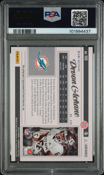 De'von Achane - 2023 Panini Luminance Autograph PSA 10