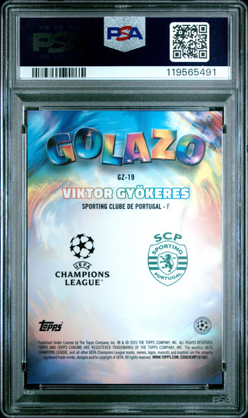 Viktor Gyokeres - 2024-25 Topps Chrome UEFA  Golazo Red Refractor PSA 10 5/5