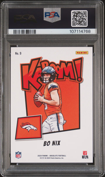 Bo Nix - 2024 Panini Absolute Kaboom! Horizontal PSA 10