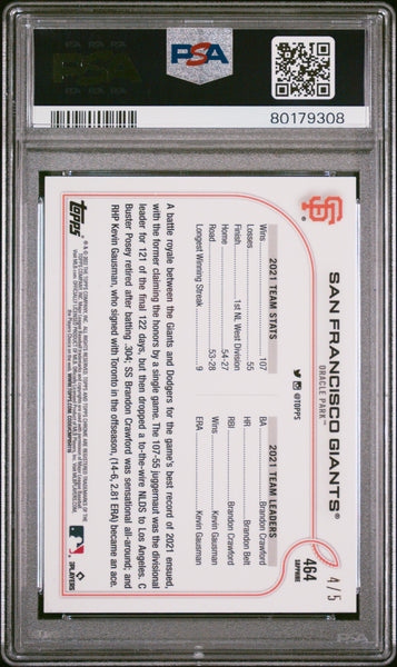 San Francisco Giants - 2022 Topps Chrome Sapphire Edition Red PSA 10